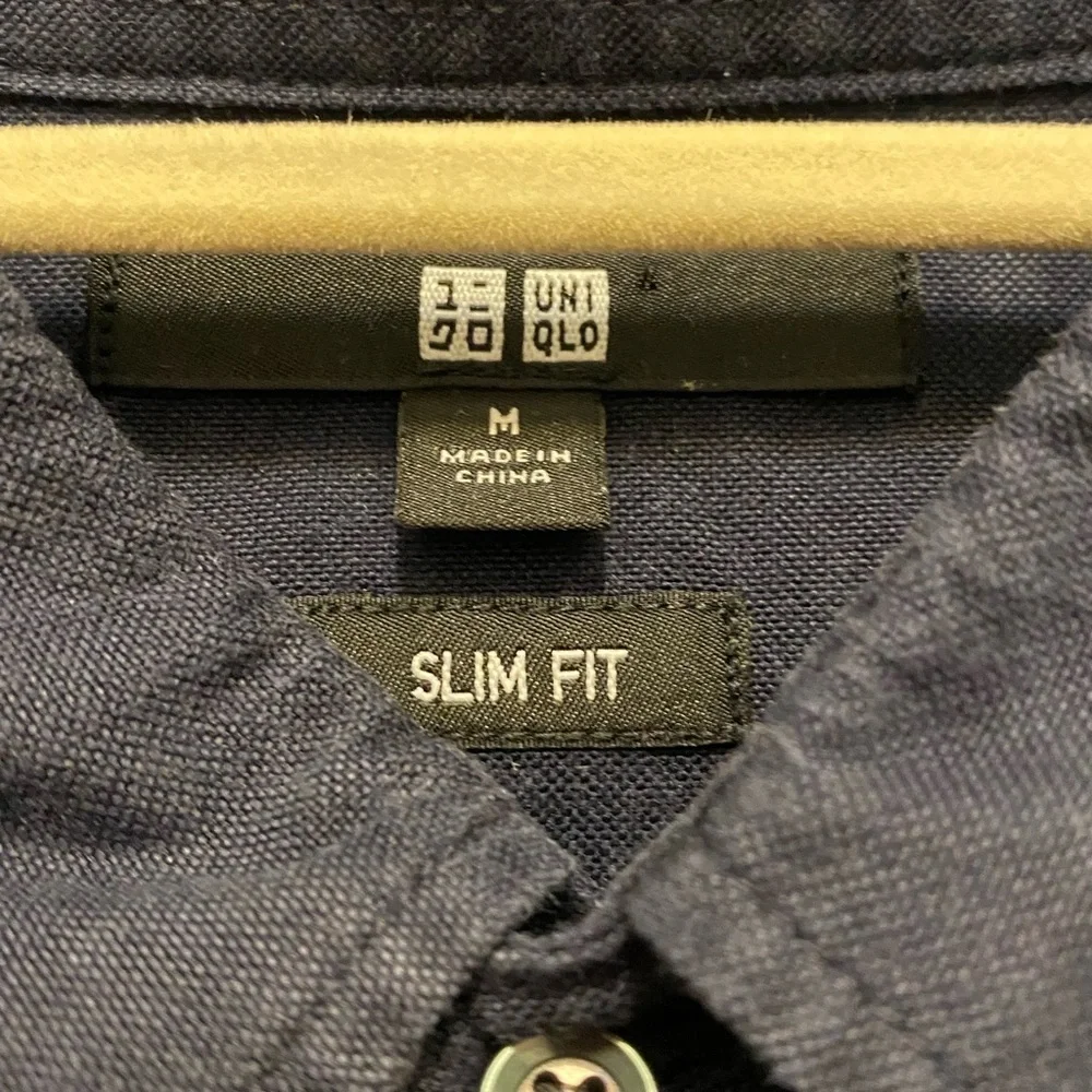 Men’s navy blue 1=UNI QLD slim fit size M button down shirt - Picture 8 of 13